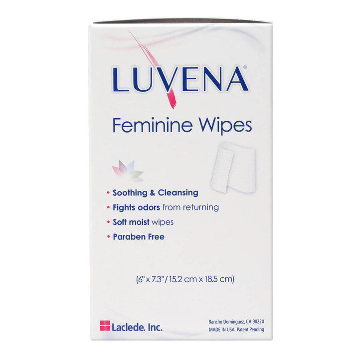 LUVENA Feminine Wipes (12 Count - Individually Packaged) Side